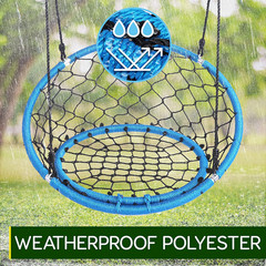 Kids Hanging Circle Swing – 35.5″ Indoor/Outdoor Saucer for Trees & Sets