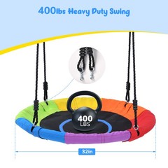 Hapfan 10FT Climbing Dome Saucer Swing Set Rust-Resistant Outdoor Playset 800lbs