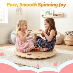 Wooden Spinner Seat, Large Spinner Seat for Kids & 2 Riders, Heavy Duty 250lb