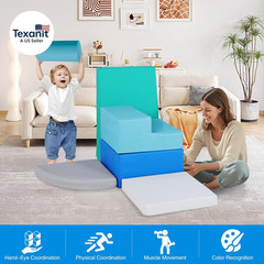 6-Piece Soft PU Leather Toddlers Climbing Toys for Baby – Kids Foam Climbing Blo