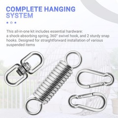 Hammock Chair Hanging Kit with Spring Hardware, Heavy Duty Suspension Swivel …