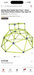 Monkey Bars Toddler Gym Tower – Green: Eezy Peezy Climber, Outdoor Toys,
