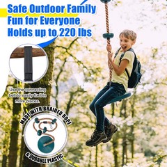 2 Set Gym Ring Trapeze Swing Bar and Climbing Rope with Platforms Disc Heavy …