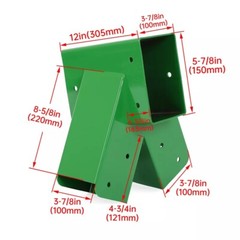 A-Frame 2 Brackets Swing Set Bracket with Mounting Hardware (Green)