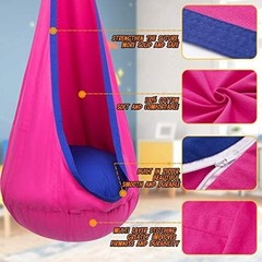 Hanging Kids Pod Swing Seat – Adjustable Inflatable Pillow & Easy Installation