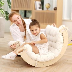2 in 1 Montessori Climbing Arch for Toddlers,Rainbow Wooden Climbing Arch Roc…