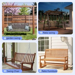 Porch Swing Cushions 60×40 Inch, 5″ Extra Thick Waterproof Outdoor Swing Seat Cu