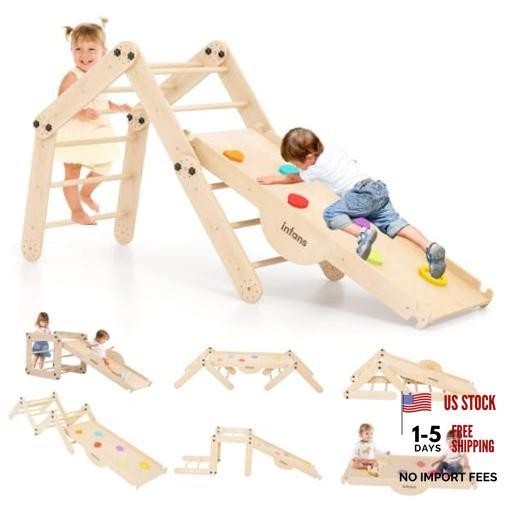 Climbing Toys for Toddlers, Upgrade Wooden Montessori Foldable 12 in 1