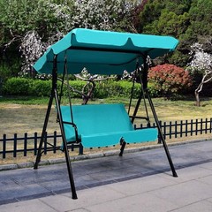 2 Person Turquoise Outdoor Swing with Canopy