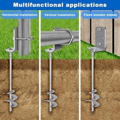 30″ Heavy Duty Screw in Ground Anchors Kit, 3″ Spiral Windproof Earth Anchors