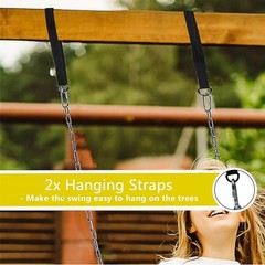 66InchHeavyDutyChainSwingSeatSensoryTherapySwingYellowWithHooksStraps