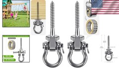 Heavy Duty Bearing Swing Hangers, 2 Pack Stainless Steel Swing Hooks for Wood…