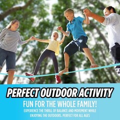 60ft Slackline Kit for Kids & Adults – Ninja Warrior Obstacle Course, Outdoor Fu