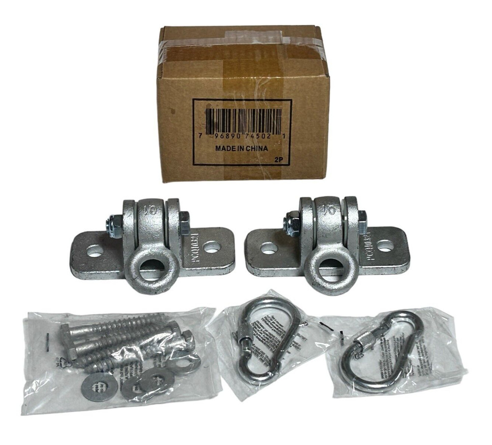 Swing Set Hangers 2 Heavy Duty Brackets with Locking Snap Hooks for Porch Patio