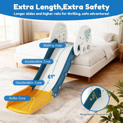 Adjustable Toddler Couch Slide, Adjustable Height Indoor Slide with HDPE Non-Sli