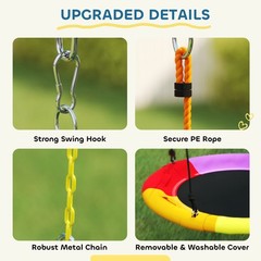 5-in-1 Kids Swing Set for Backyard with Slide, 770lbs Capacity, Mixed