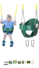 DECORLIFE Toddler High Back Full Bucket Swing Seat, Green (Ages 1-4)