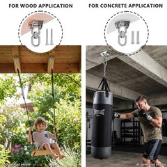 360°Rotating Hammock Hanging Kit, Heavy Duty 1200 lb Capacity Stainless Steel…