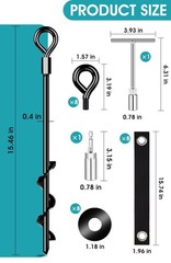 8Pcs 15″ Heavy Duty Screw in Ground Anchors w/ Straps High Wind _ SALE OFF