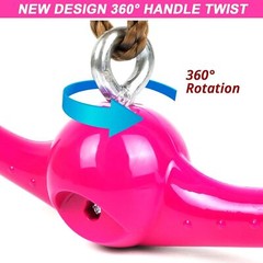 Ninja-Twister Swing Spins Set: Slackline Attachments- 360° Handle Twist-Spin Toy