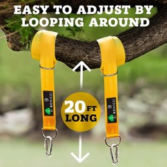Durable Tree Swing Hanging Kit – 20ft Safety Straps, Alloy Carabiners Set of 2