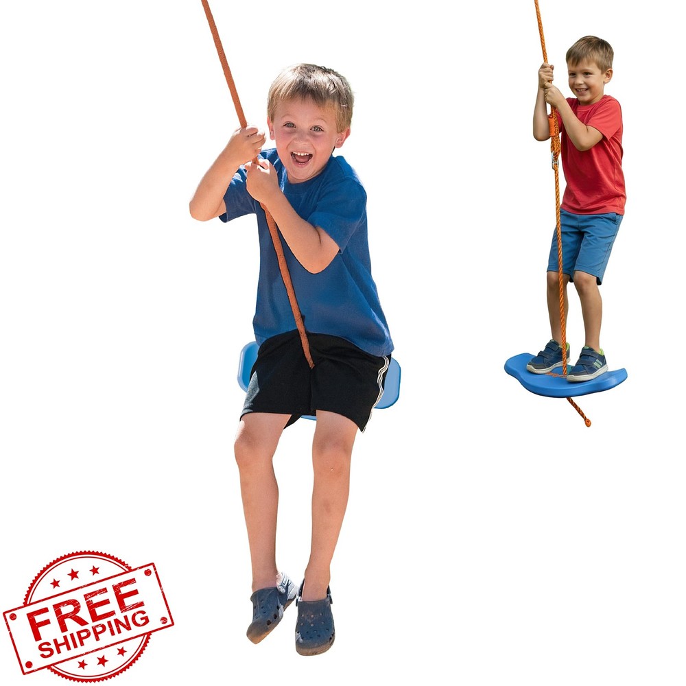 Swurfer Blue/Orange Wood Tree Swing