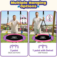 43 Inch Tree Swing, 900Lbs Weight Capacity Saucer Swing Sets for Kids & Adults,