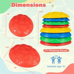 8 Pcs Balance Stepping Stones Kids River Rocks Obstacle Course Sensory Non-Slip