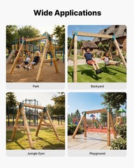VEVOR Swing Set Brackets Heavy-Duty A-frame Hardware 2 Brackets Seats 4 Hangers