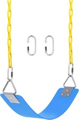 Swing Set Seat W/ 66 Inch Anti-Rust Chains Thermoplastic Coated Support 250lb