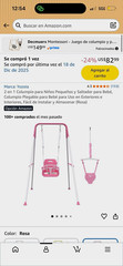 Yozoia 2-in-1 Toddler Baby Swing Set, Indoor/Outdoor Pink w/ Baby Seat