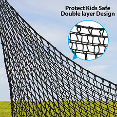 6.5′ X 9.8′ Climbing Cargo Net Double Layers Playground Safety Net w/Storage Bag