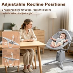 Zoicay Lightweight Baby Swing for Infant with 3 Modes & 5 Speeds, BT Enabled App