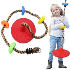 Tree Climbing Rope and Kids Disc Swing Seat Set Outdoor Backyard Playground A…