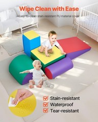 5-Piece Foam Climbing Blocks Set for Kids, Soft Toddler Play Mats