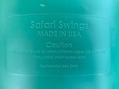 SAFARI SWING Toddler Swing Seat 2-5 YEARS Residential Made in USA $14.99 SHIP