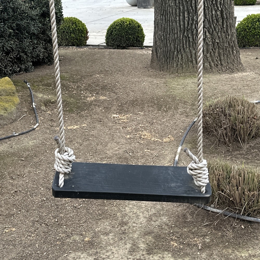 Black Stained Wooden Classic Bench Swing