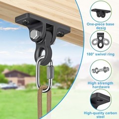 A: 4 Black Base Bracket +2 Black Frame Bracket + 4 Swing Hanger +2 Swing Seat