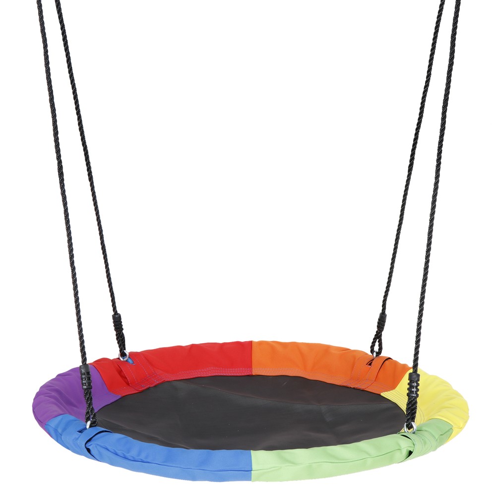 40 Inch Rainbow Saucer Tree Swing for Kids and Adults 700 lb Weight Capacity