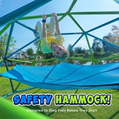 Zupapa 10FT Climbing Dome with Hammock, Jungle Gym, 1200LBS, Cyan&Green