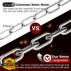 sprookber 2 Pack 25″ Silver Swing Chain