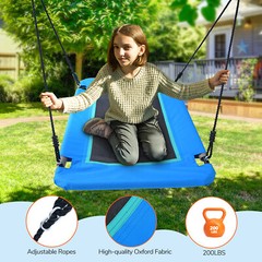 600lbs Heavy-Duty Metal Swing Set w/3 Swings & Frame Kids Adult Backyard Playset