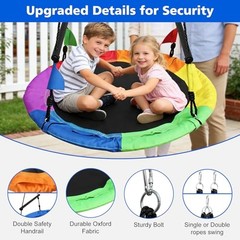 40 Inch Saucer Tree Swing for Kids Adults – 900Lb Weight Capacity, Rainbowcolor