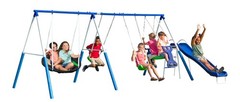 All Star Playground Metal Swing Set for up to 7 Children Saucer Swing Slide