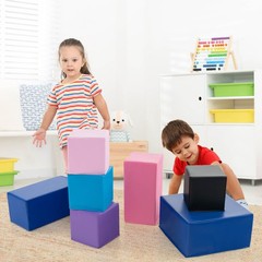 7 PCS Stacking Climbing Foam Set Big Foam Building Blocks for Toddlers and Kids