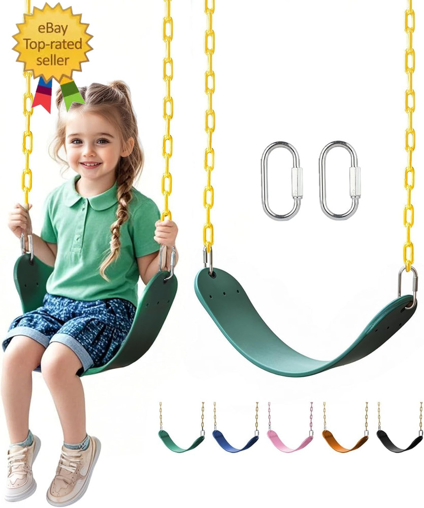 Heavy Duty Swing Seat, Kids Swing with 66″ Rust-Resistant Chains, Swing Set Acce