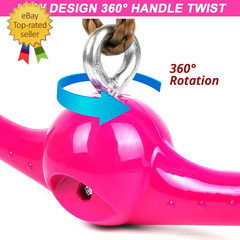 Ninja-Twister Swing Spins Set: Slackline Attachments – 360° Handle Twist-Spin Fl