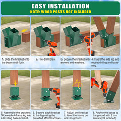 A-Frame Swing Set Brackets with 4Pcs Swing Leveling Base Brackets Heavy Duty Swi