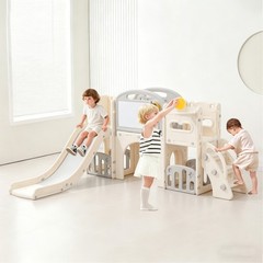 11-in-1 Toddler Playset w/ Slide, Climber, Basketball Hoop & Tunnel – Ages 1-3