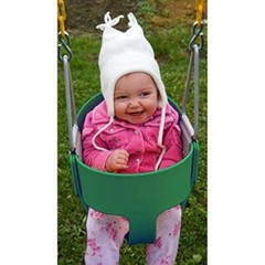 Heavy-Duty High Back Full Bucket Toddler Swing Seat, Coated Swing Chains, Green